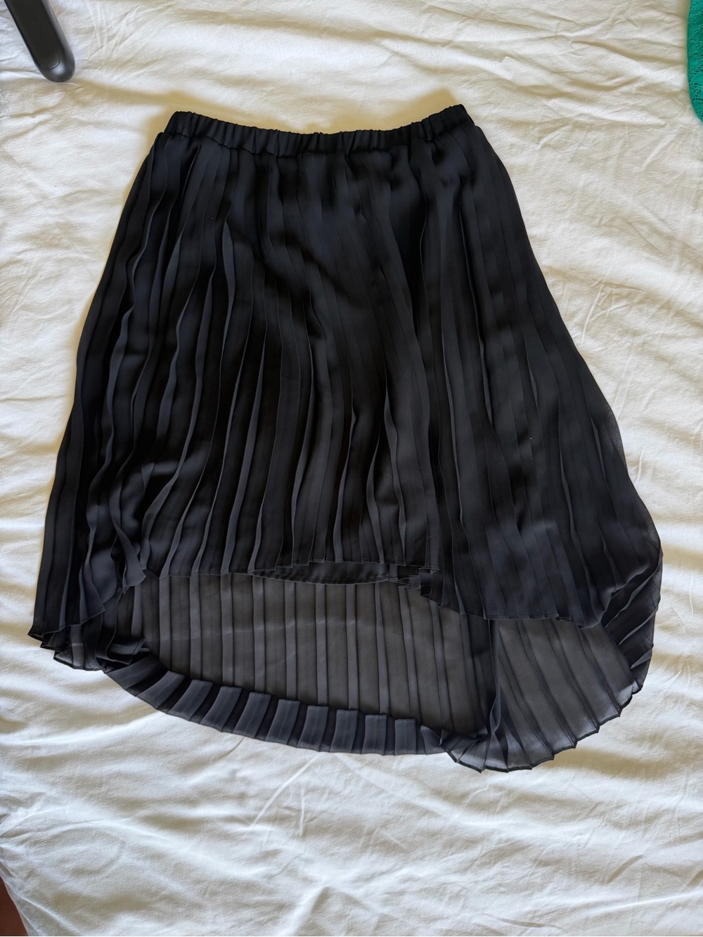 Michael Kors Black Pleated High-Low Skirt